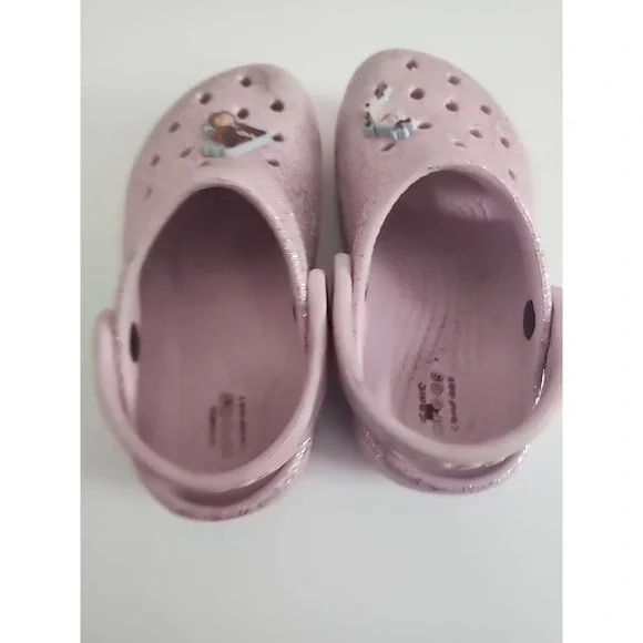 Crocs Classic Clog Kids Size C8 Pink‎ Sparkle Casual Outdoor Shoes - Picture 4 of 6